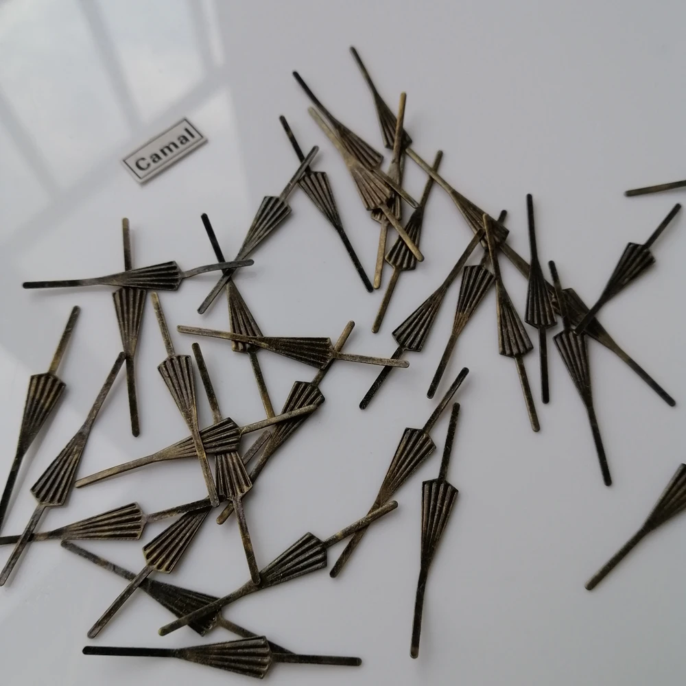 Camal 100PCS Retro Bronze 34mm/1.33inch Metal Arrow Connectors Pin For Crystal Prisms Bead Chandelier Pendant Lamp Lighting Part