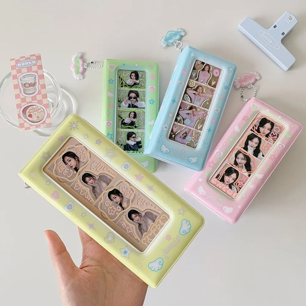 Love Heart Korean Photocard Holder PVC Card Cover Keychain Pendant Idol Card Display Protector Picture Idol Photo Card