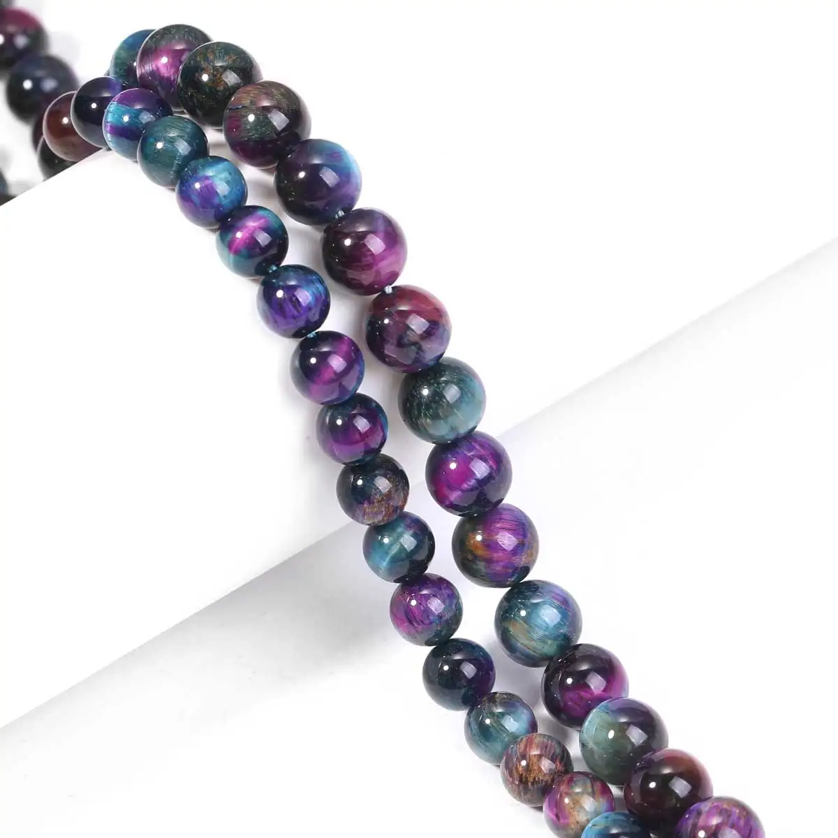 SHIJIWLS Natürliche Edelstein Farbe Tigerauge Diy Schmuck Machen männer Und frauen Armbänder Halsketten Zubehör Groß Großhandel – Detail 6