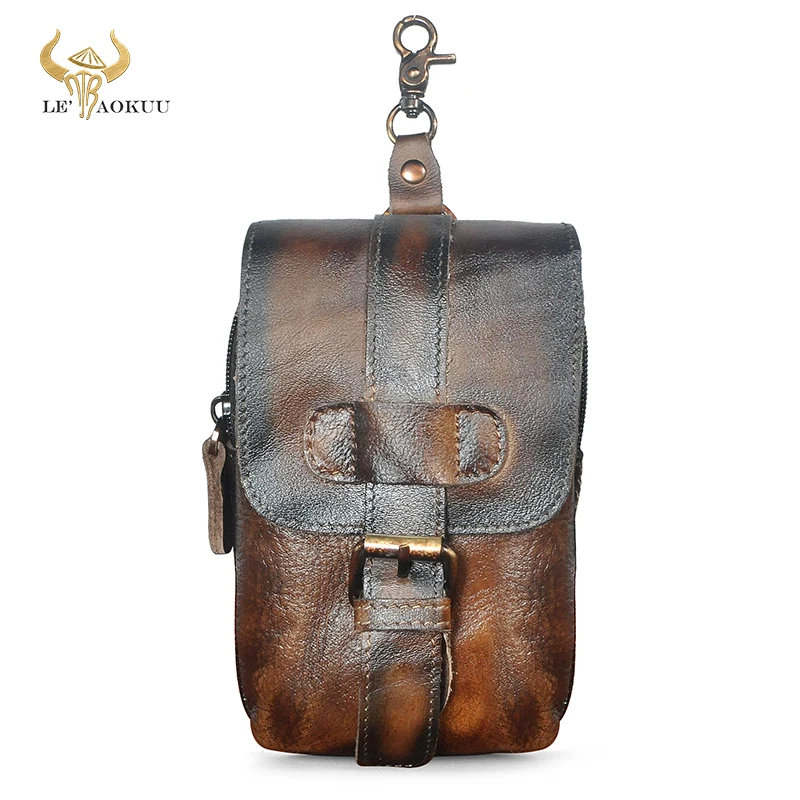 

Hot Sale Thick Original Leather Coffee Travel Hook Fanny Waist Belt Pack Bag Design Phone Cigarette Pouch Case For Men Male 014