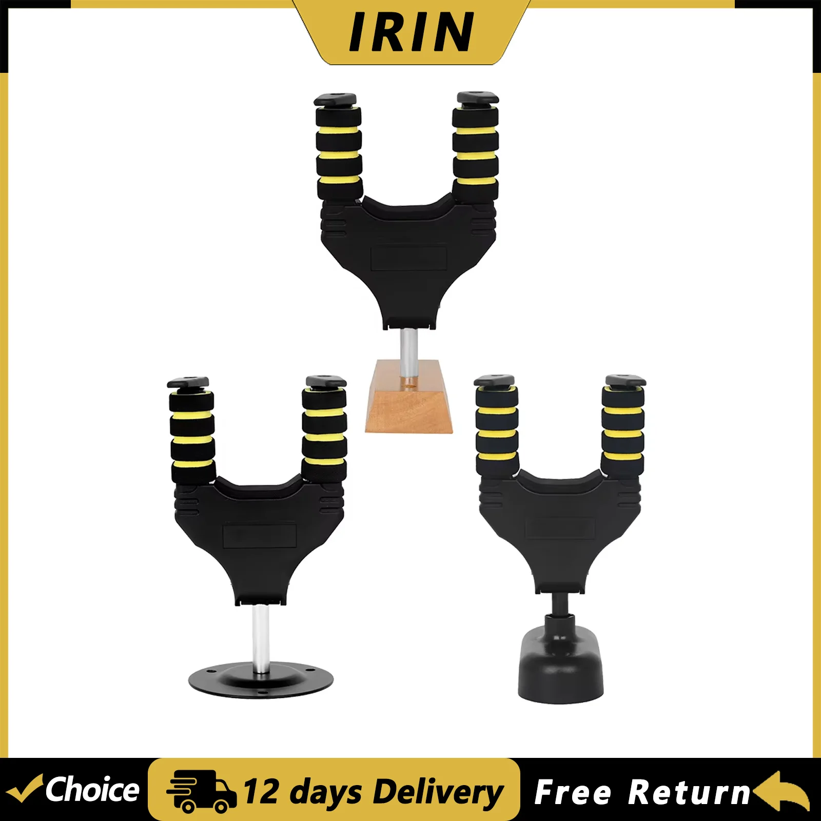 IRIN Guitar Stand Wall Mount Hook Solid Wood/Plastic Round Base Gravity Self-Locking Wall Bracket for Guitar Violin Bass Ukulele