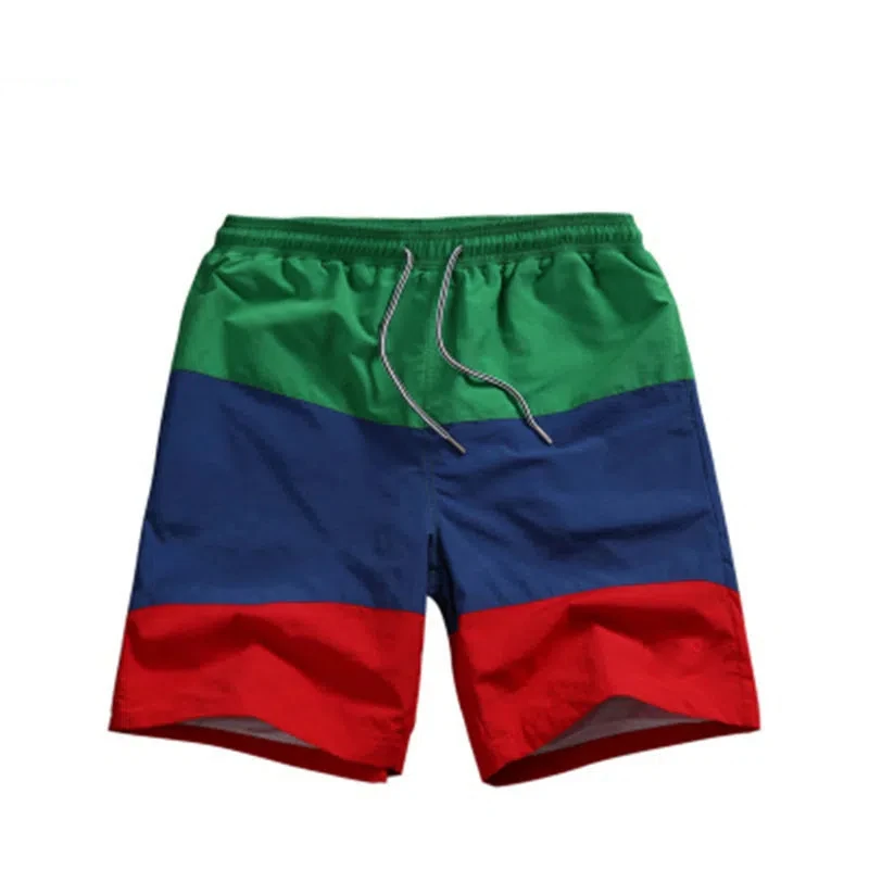 Sports Shorts Men's Summer Thin Elastic Waist Contrast Striped Plus Size Loose Street Casual Shorts Fashion Trend Men Clothing