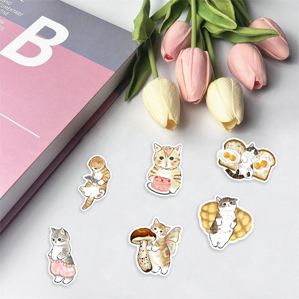 10/30/50PCS Super Cute Kitten Cartoon Sticker For Luggage Laptop IPad Cup Skateboard Journal Gift Waterproof Notebook  Wholesale