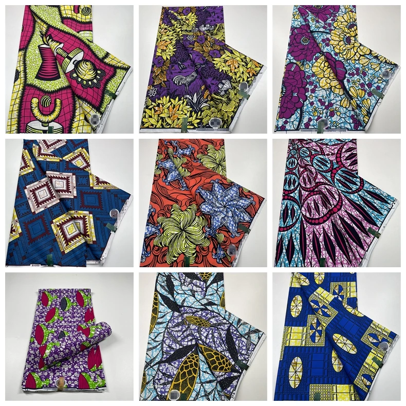 

2025 Ghana wax fabric pagne Africa high quality 100% cotton African wax fabric printed in Holland Ankara style 6yards