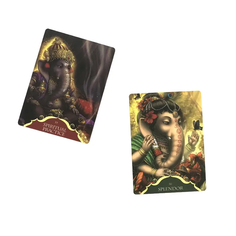 Whispers Of Lord Ganesha Oracle Tarot Card Fate Divination Prophecy Card Family Party Game Tarot 50 Card Deck  PDF Guide