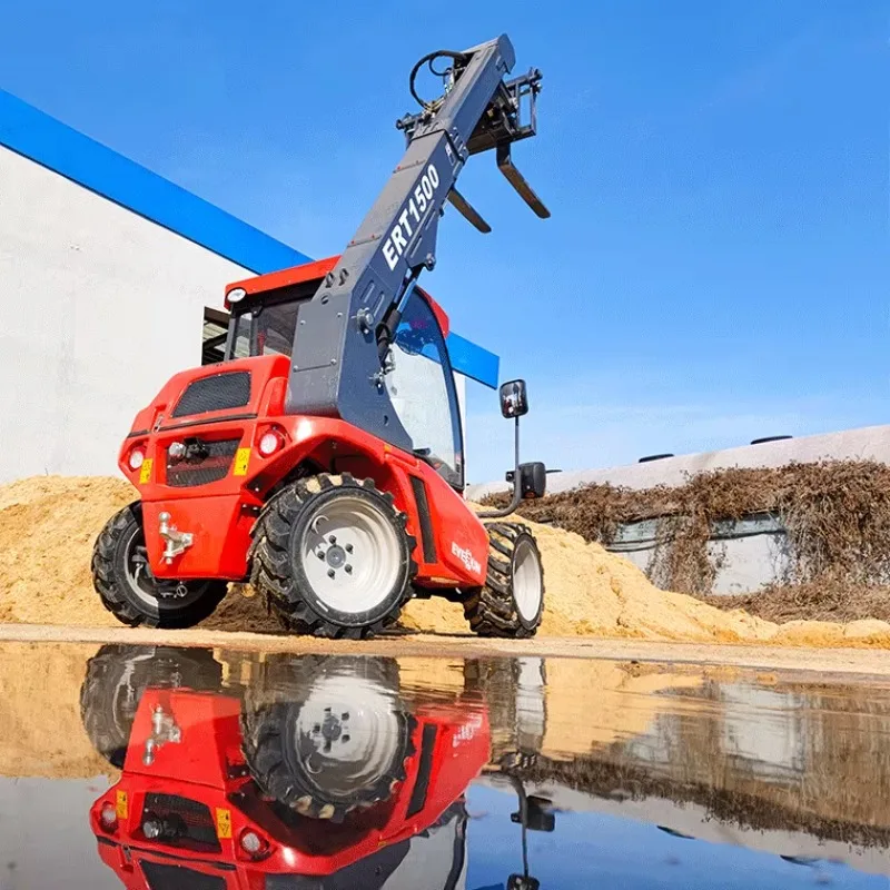 Customized Compact Telehandler Fork Lift Telescopic Mini Forklift Loaderdiesel Top Loader Multifunctional 4x4 Wheel Loader