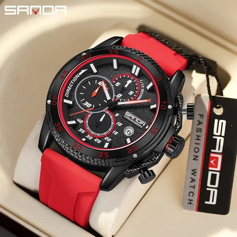 

SANDA 5314 Sport Waterproof Watch For Men Fashion Date Stopwatch Quartz Wristwatch Luxury Business Original Design Male Watches