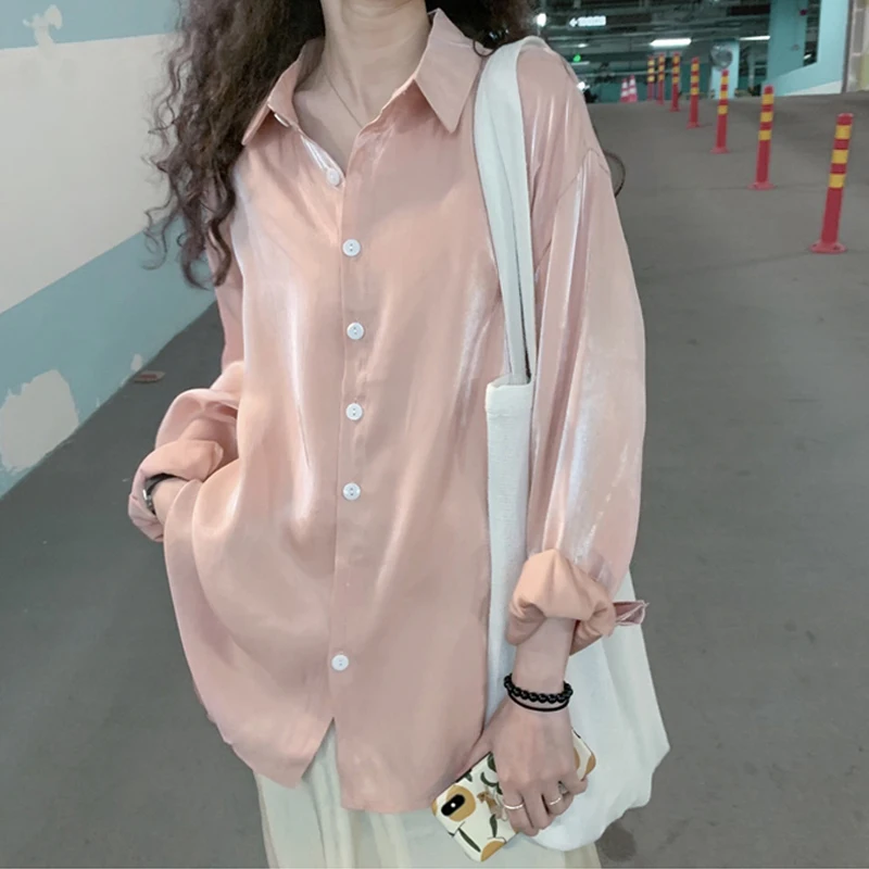 Popular Long Sleeve Women's Pink Sun Protection Shirt Versatile Thin Outerwear Spring Autumn Fashionable Casual  Neck But...