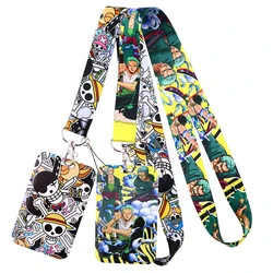 Correa de cuello Zoro de dibujos animados de Anime japonés, cordones para llave, tarjeta de identificación, gimnasio, celular C, USB, soporte para insignia, cuerda, llavero lindo, regalo de juguete