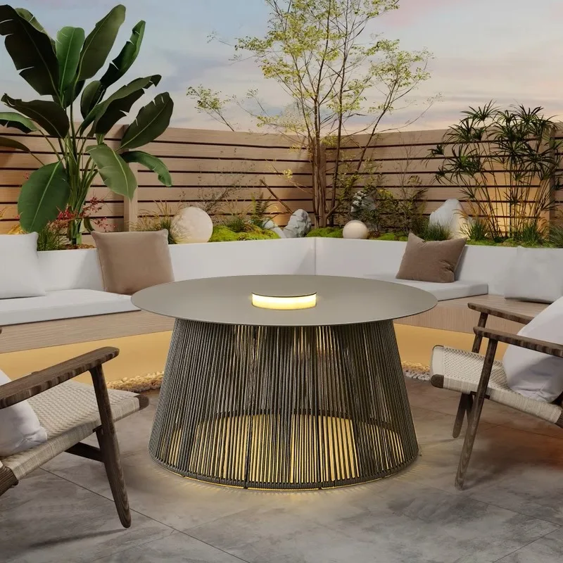 شحن بالطاقة الشمسية IP65 مقاوم للماء مصباح أرضي للتخزين فندق فيلا المناظر الطبيعية في الهواء الطلق مصباح حديقة أضواء طاولة القهوة مقاومة للماء #3