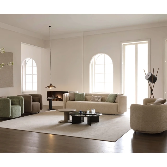 Home Furniture Sofa Living Room Fabric Sofa Set Armrest Sofa