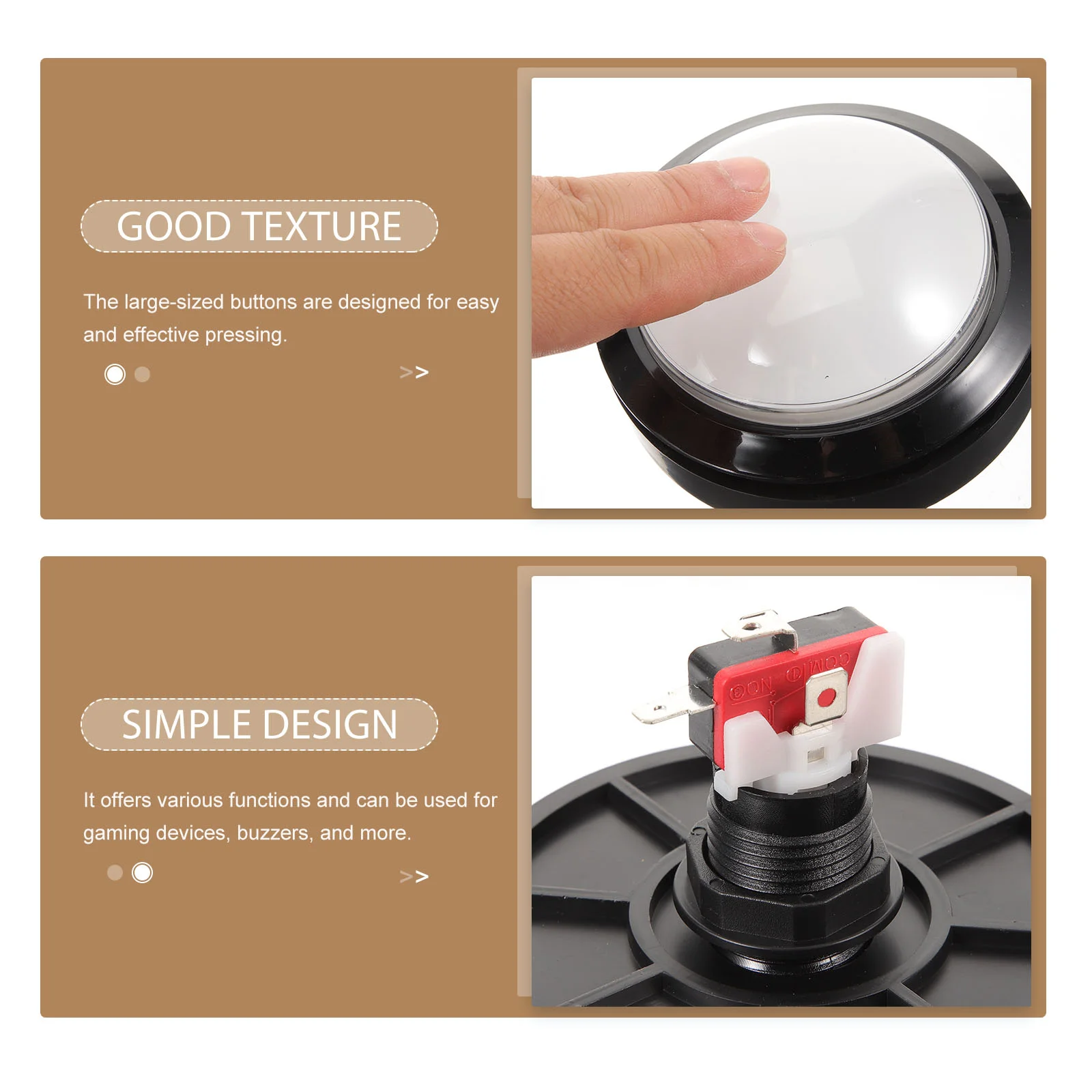 Large Round LED Quiz Responder Button White Plastic Game Machine Toy Replacement Push for Kids Learning Skills