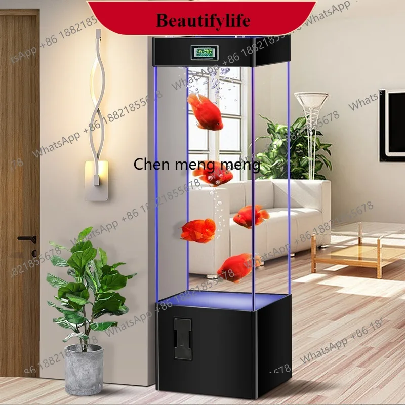 

G153 Ultra-white glass fish tank lazy water-free ecological aquarium small and medium living room household goldfish tank