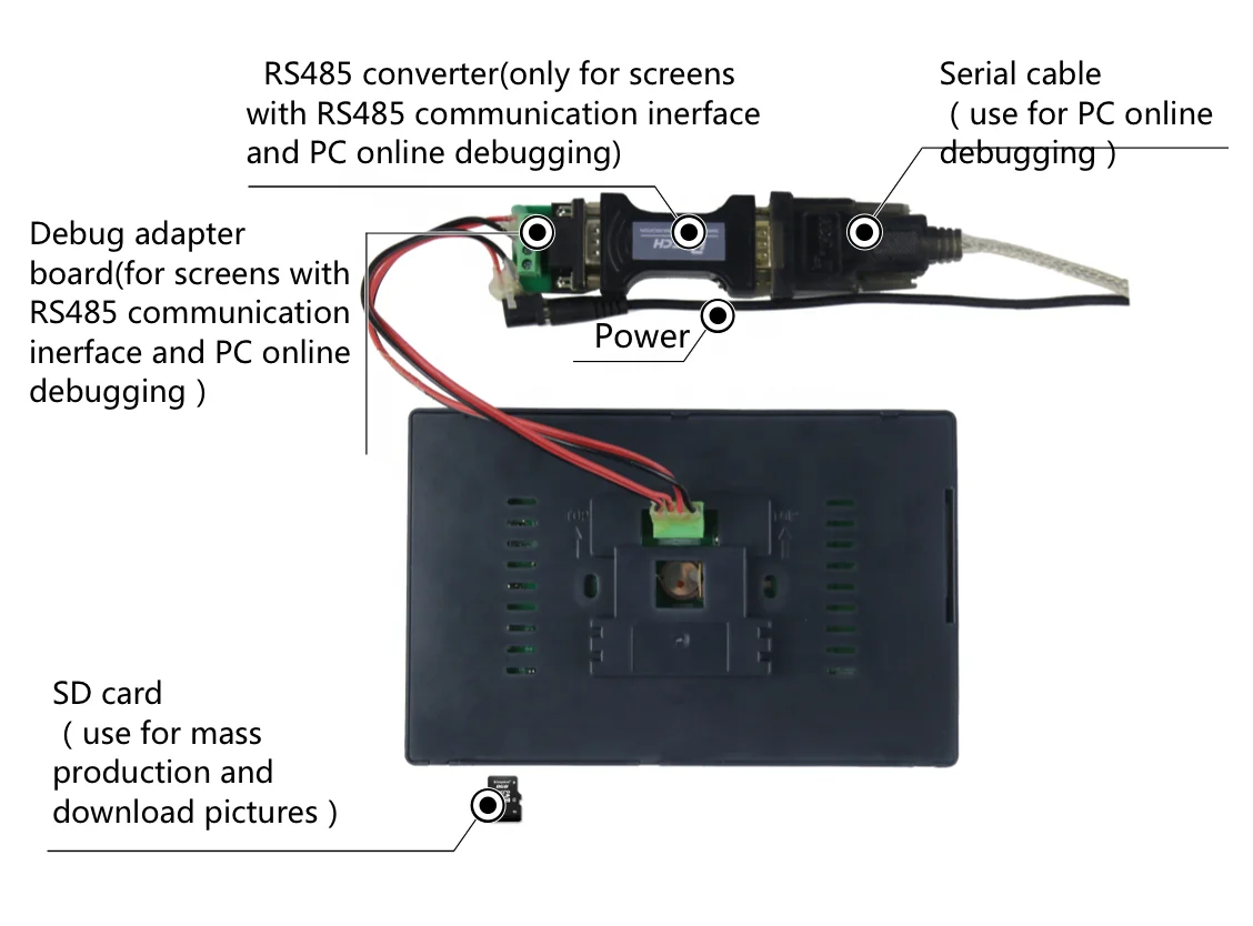 DACAI 7.0 inch 1024*600 Display Serial port HMI ftf LCD Module UART Screen LCM Touch panel  RS485