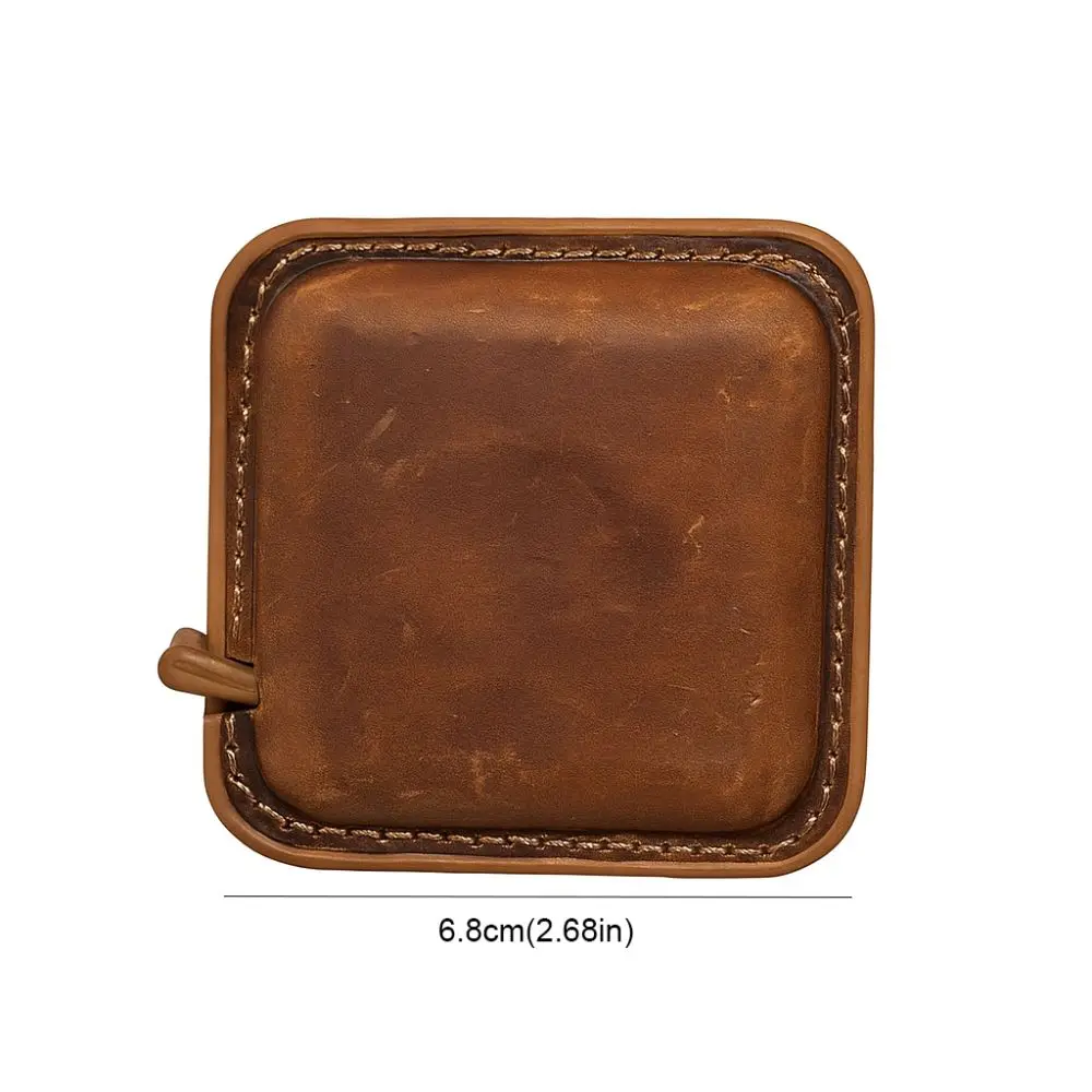 Soft Genuine Leather Roll Tape Measure Handmade Portable Pull Ruler Vintage Retractable Ruler Tool Women