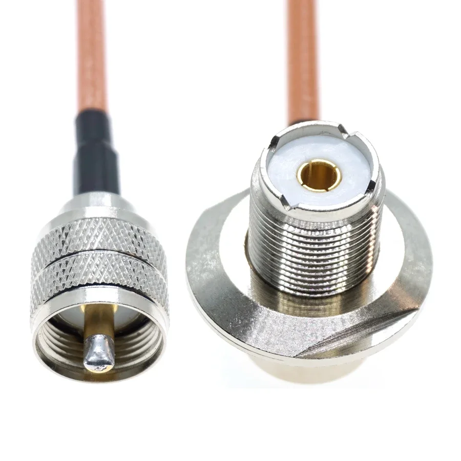 RG400 UHF 남성-UHF PL259 SO-239 남성 여성 플러그 잭 압착 동축 커넥터 RF 자동차 WIFI 안테나 확장 구리 동축 케이블
