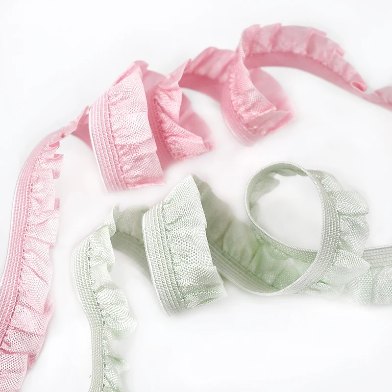 

10/20M 10/15mm Wrinkled Lace Elastic Band Bra Strap Hairband Decor Laces Elasticity Edging for Sleeves DIY Sewing Accessoriese