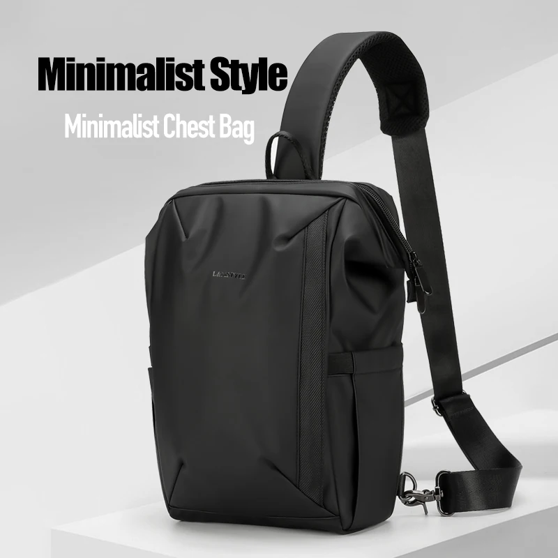 Male Sling Bag Waterproof, Brand L&M Men's Shoulder Bags Minimalist, Large Capacity Chest Packet, Fashion Style Cross Backpack