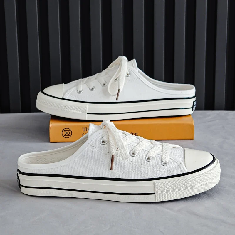 Men's Couple's Large-sized One-piece Pair of New Fashionable Casual High-quality and Versatile Half-length Canvas Board Shoes