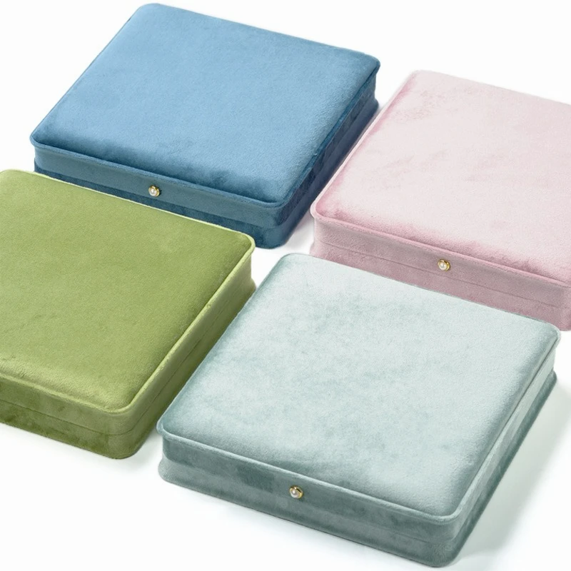 Velvet Jewelry Box Elegant Necklace Earring Bracelet Jewelry Display Storage Box Room Decor Interior Desk Accessories Gift