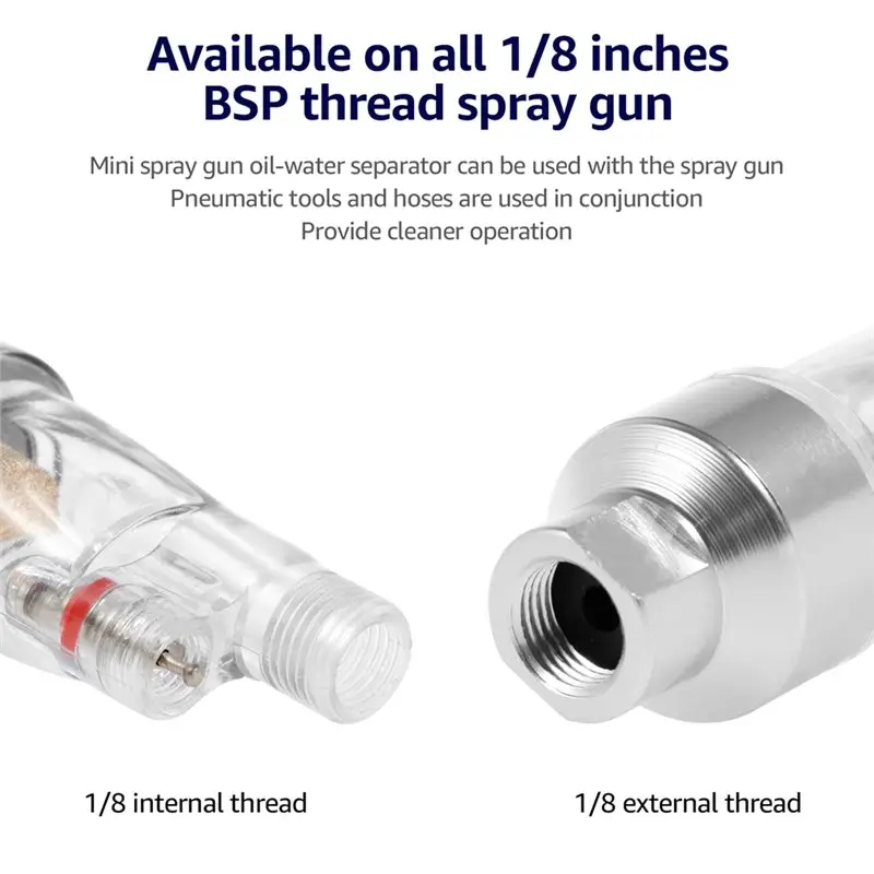วาล์วกรองอากาศ GTBL ขนาด 1/8 นิ้ว 3 ชิ้น ตัวกรองความชื้นสำหรับปืนพ่นสี ตัวแยกน้ำมันสำหรับปืนพ่นสี รุ่นสำหรับปั๊มลม ตัวกรองน้ำ
