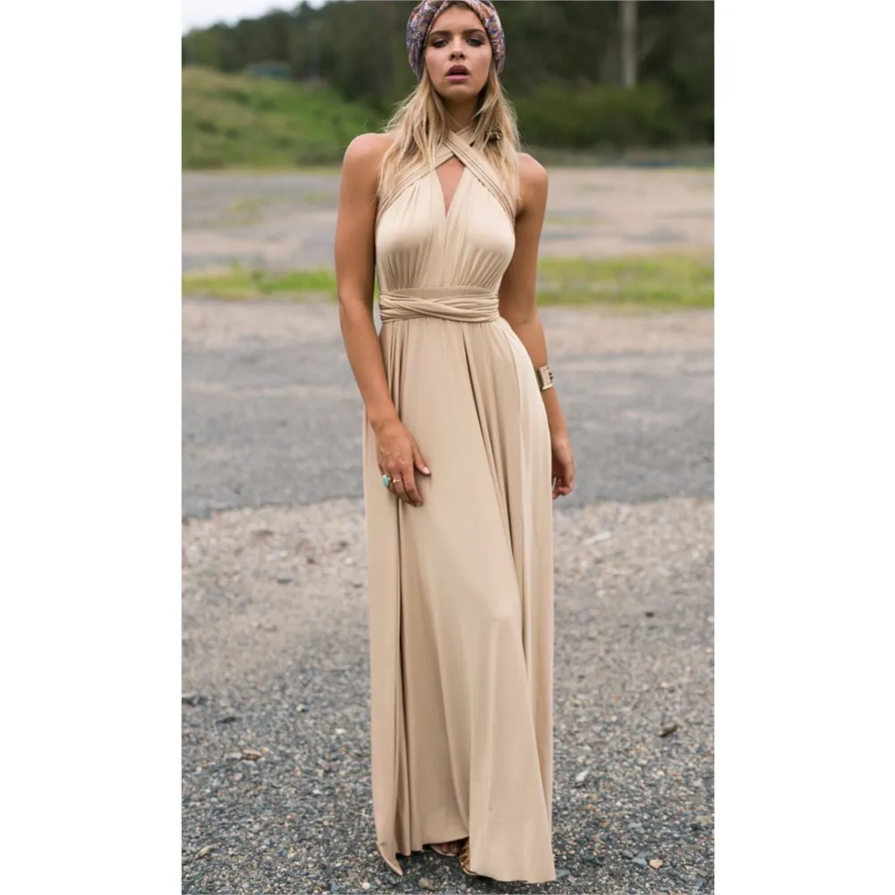 

Multi-rope Cross Backless Sexy Bandage Dress Summer Women's Sexy V-neck Backless Loose Long Dress Vestidos De Fiesta Elegantes