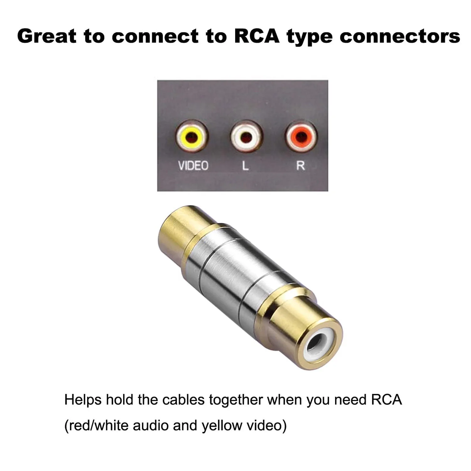 10pcs RCA Phono Female to Female Coupler Video Audio Adapter Barrel Connector Subwoofer for HDTV Speaker Amplifier Car Audio