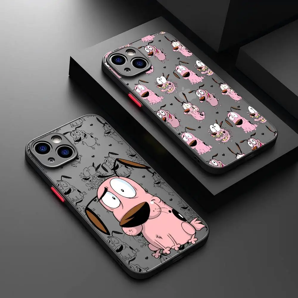 

Courages Cowardly Dog For iPhone 11 12 13 14 15 16 Pro Max Plus Matte Translucent Phone Cover