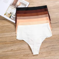 Hot Sale Seven Colors Women Mid Waist Tanga Thin Tangas De Mujer Ice Silk Traceless Thong For Women Seamless Panties