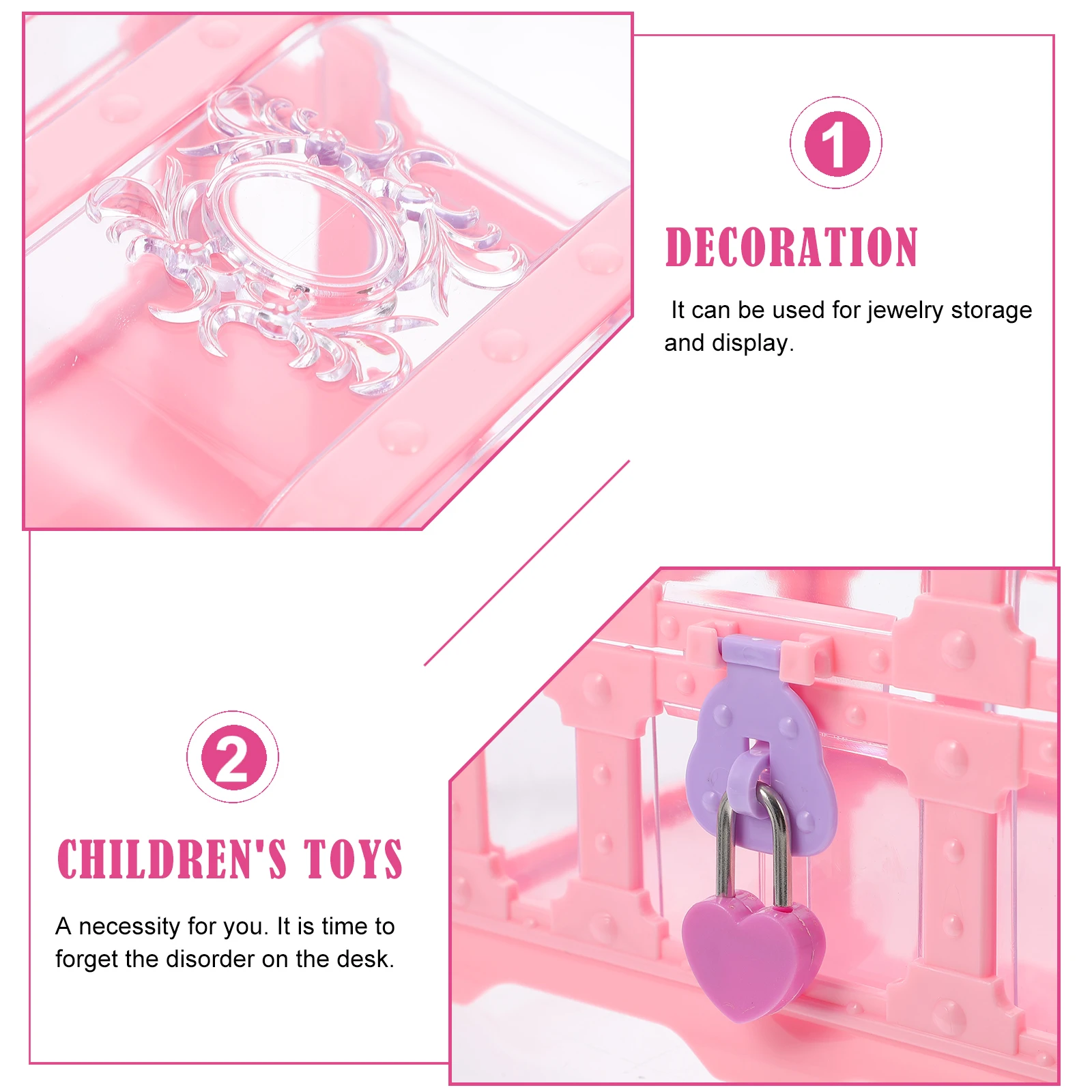 

Children Diamond Storage Box ABS Material Multi functional Jewelry ganizer Durable Elegant Design Travel Home Use Ring Necklace