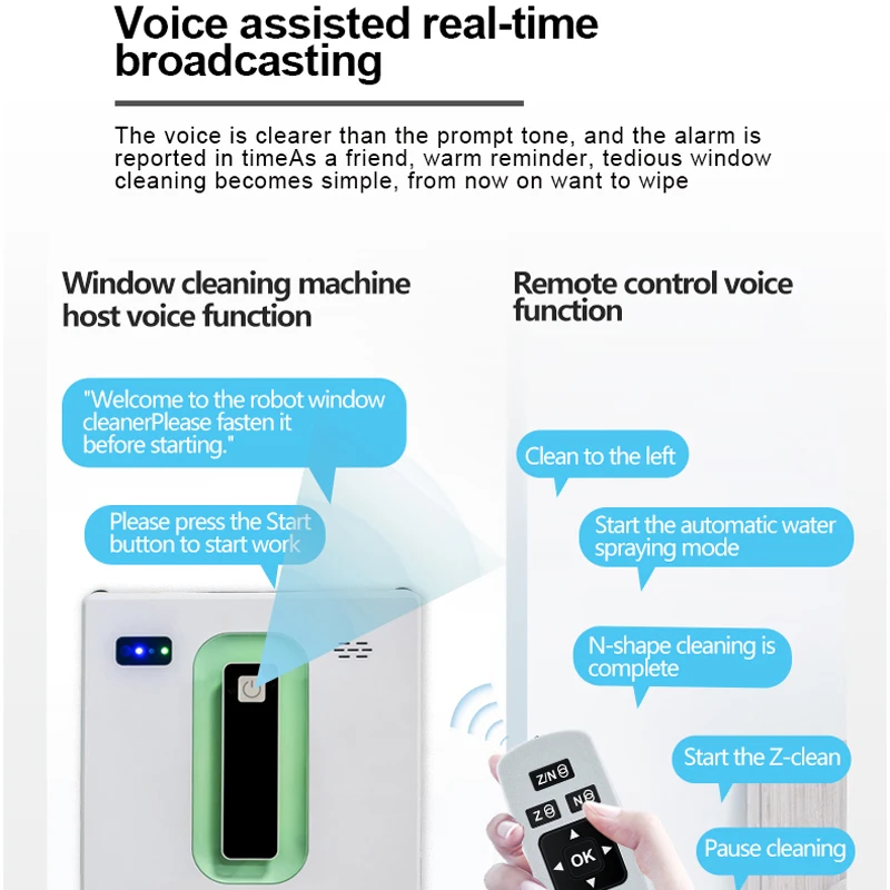 robot electric automatic window cleaning Robotic vacuum cleaner, with APP remote control, two-way automatic spray