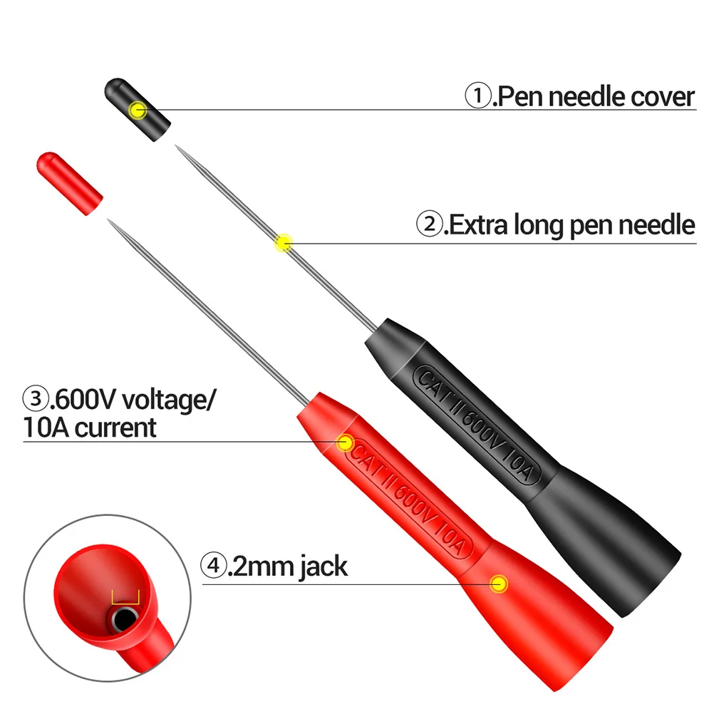 

Multimeter Cable Tester Cars Piecing Needle Kit Detection Probe Probes and Leads Back Automotive Perforation