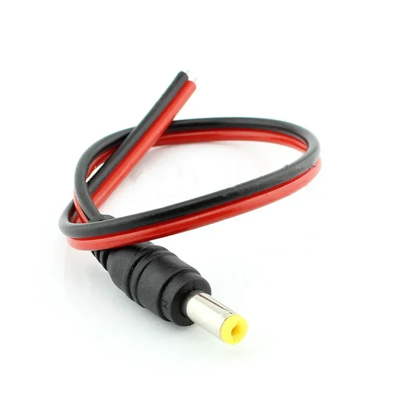 Conectores de CC de 12V, cable jack macho y hembra, adaptador de cable, fuente de alimentación de 26cm, 5,5mm x 2,1mm para tira de luz LED y cámara