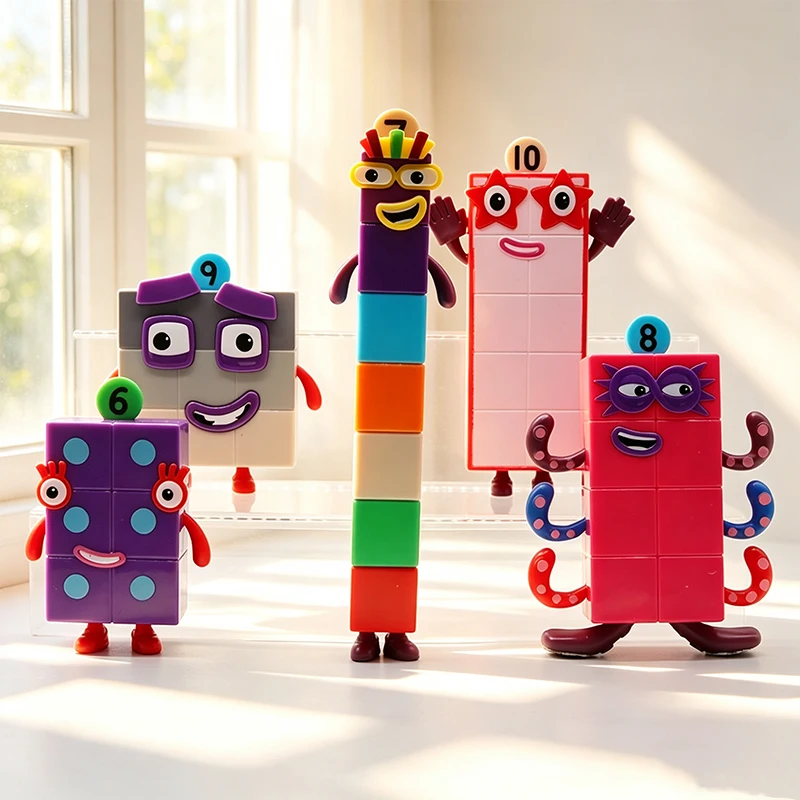 Heißer Verkauf: 5-teiliges Set Zahlenkerzen-Actionfiguren, PVC-Statuen, Sammelmodelle, Lernspielzeug, Besonderes Geburtstagsgeschenk für Kinder, Kuchendekoration