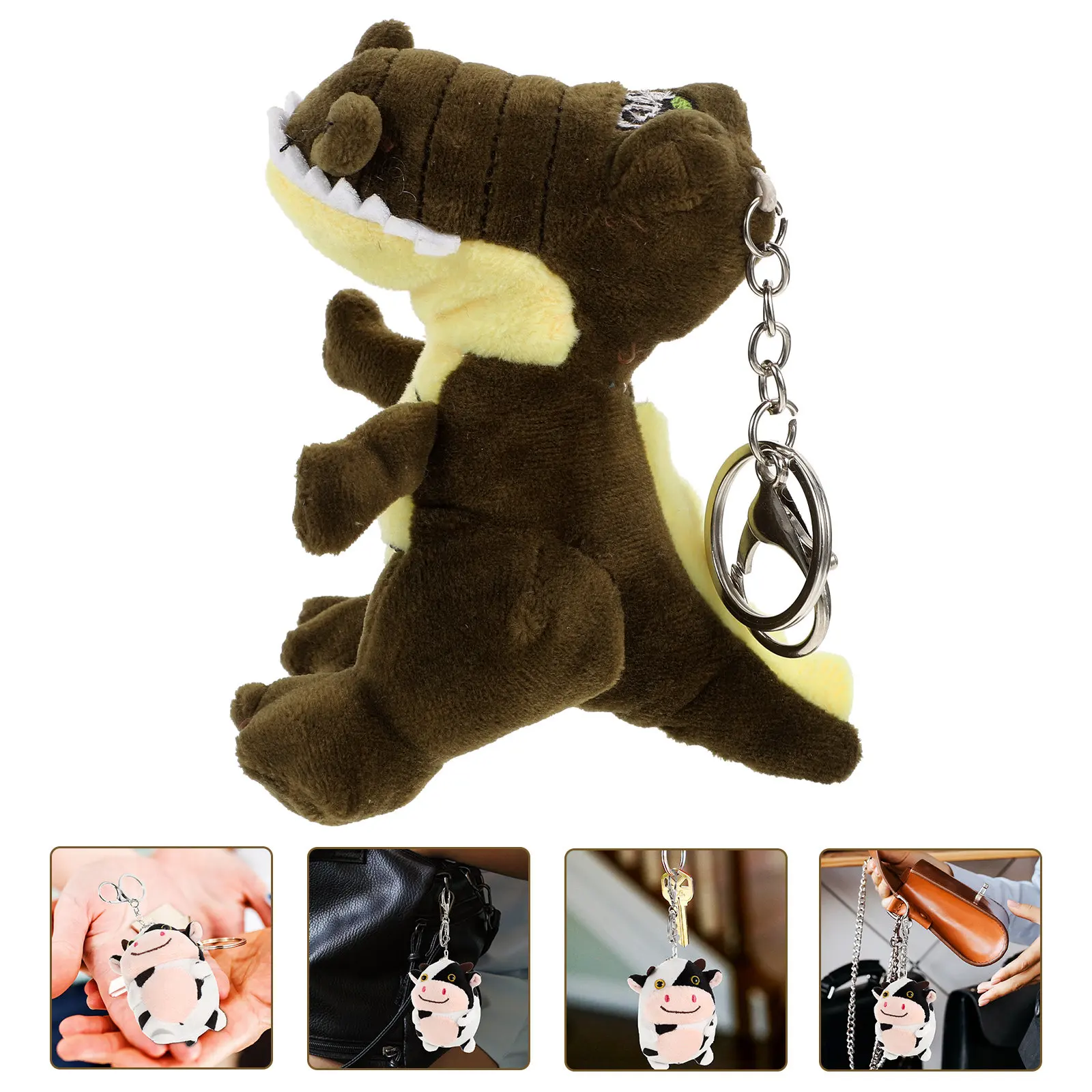 

2Pcs Keychain Soft Keychains for Bags Cute Stuffed Animal Backpack Keychains Gift for Girls Keychain