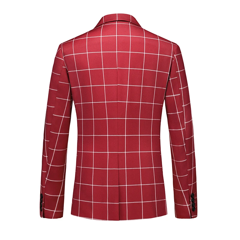 Single Breasted Plaid Suit Men\'s Clothing Fashion Simple Men Business Social Wedding Party Tuxedo Dress Blazers Jacket