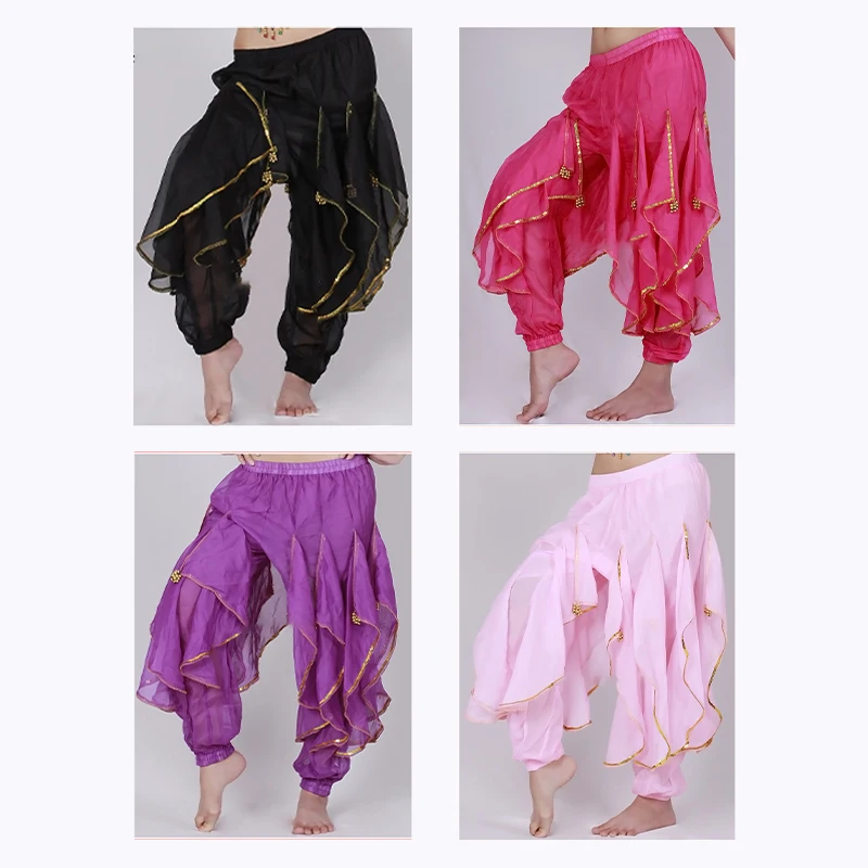 Bauchtanz-Kostüm für Damen, Tribal-Bauchtanzhose, Indien, Bollywood, orientalisches Ägypten, Tanzpraxis, Performance, Chiffon-Bloomers