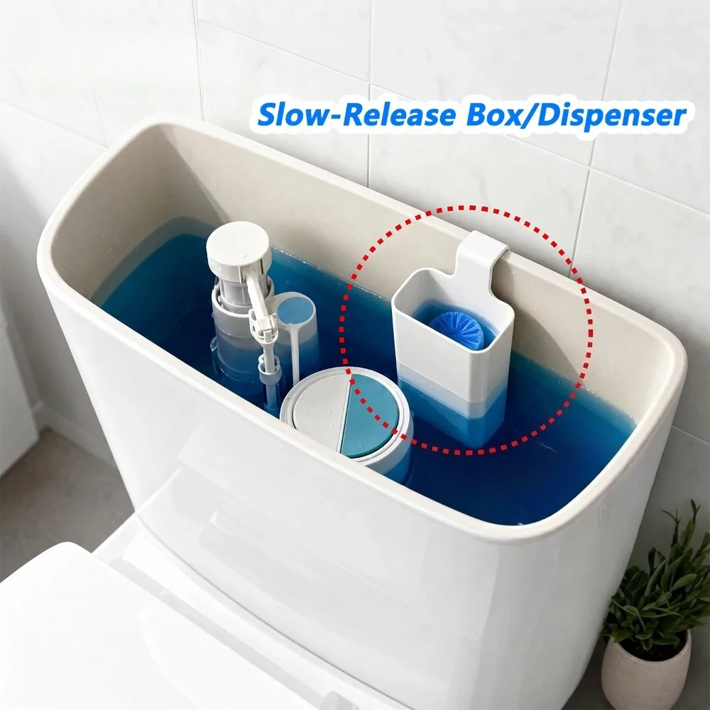Toilet Solid Dispenser-Tank Replacement Part,Toilet Bowl Cleaner Buffer Box,Hanging Slow-Release Dispenser,Extends Cleaning