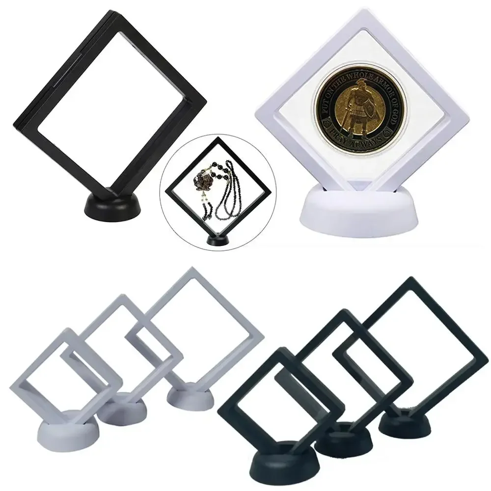 

10Pcs 3D Coin Jewelry Box Display Case Stand for Necklace Watch Earring Gem Ring Medallion Medal Coin Holder Container Ring box
