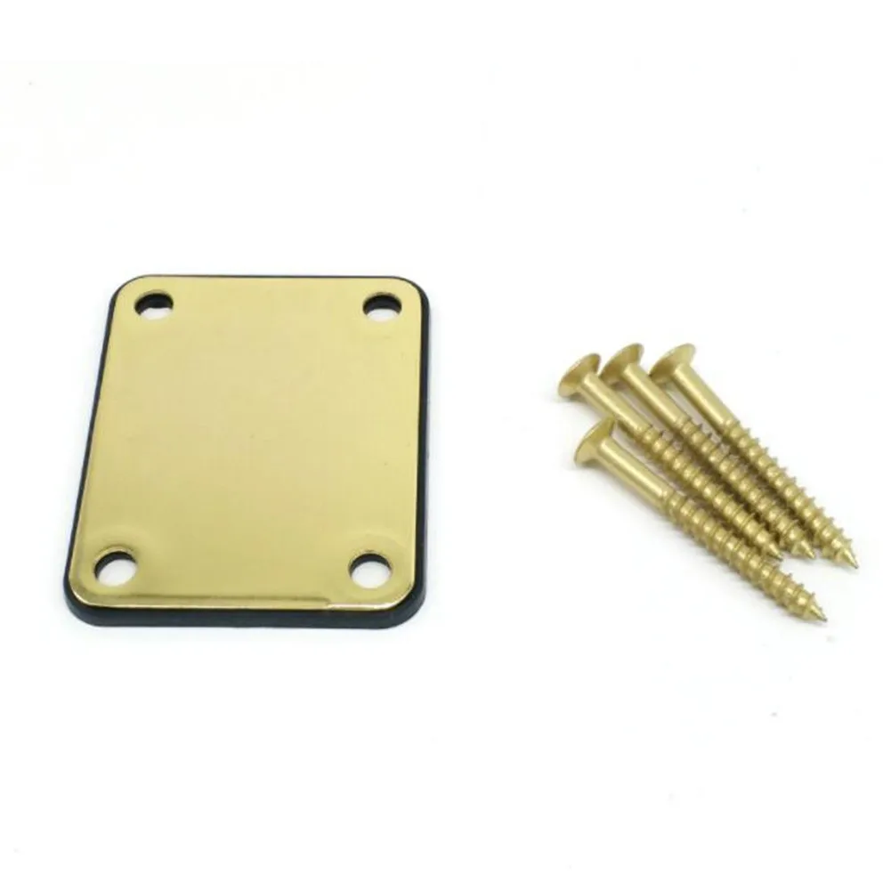 Strengthening Electric Guitar Neck Plate 4 Hole Design for Tele and Jazz Bass Guitars Includes Mounting Hardware