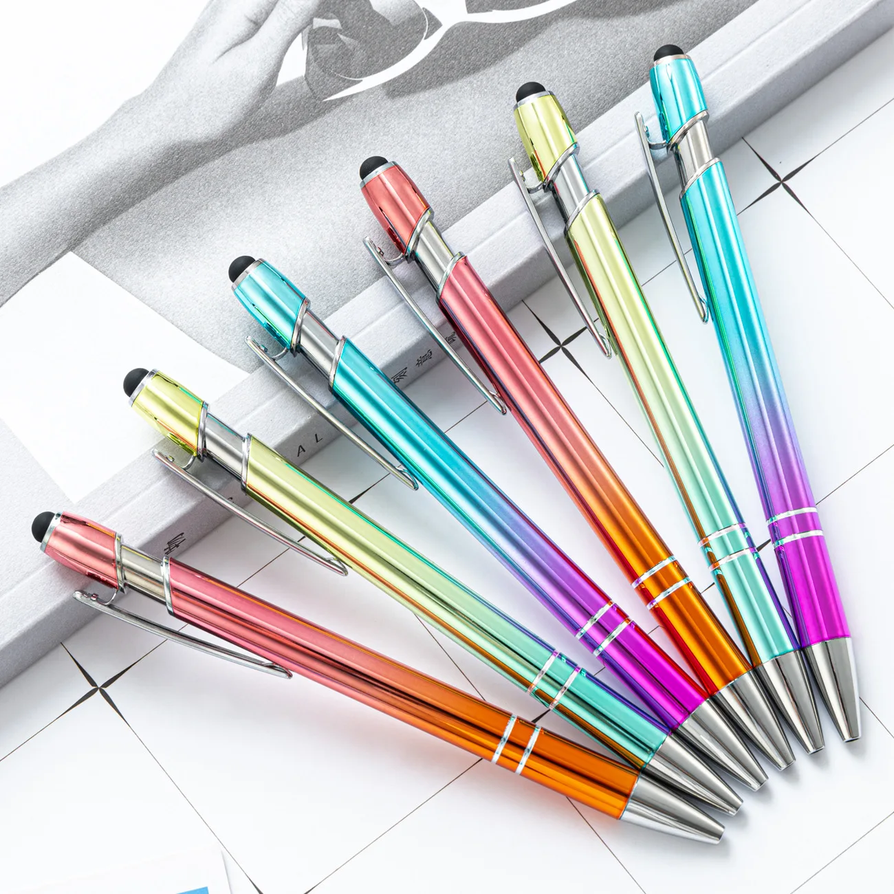 

50pcs Elite Ballpoint Pen Office School Advertising Pen Touch Screen Pen Custom Logo Text Engraving Laser Engraving Custom Logo