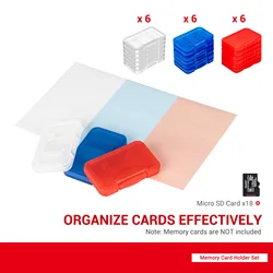 18 PCS Independent 3 Colors Clear MSD Card Holder  for TF Micro SD Micro SDXC Micro SDHC Cards Compact Memory Card Storage Case
