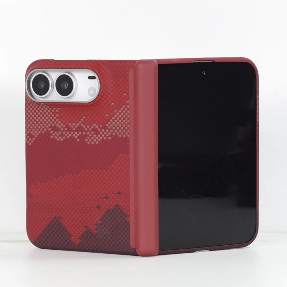 Magnetic Slim Aramid Carbon Fiber Hinge Protective Case for iPhone Duo Matte Cover