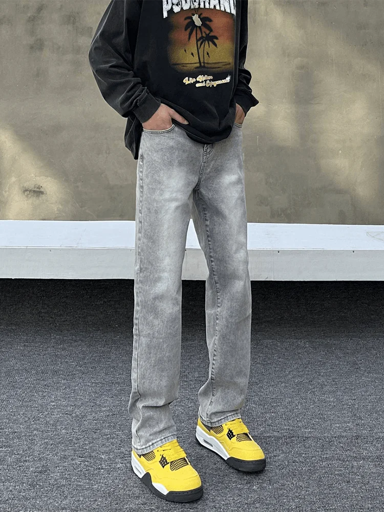 

Мужские джинсы прямого кроя Slim Fit, укороченные, с завышенной талией, из денима, в молодежном стиле, для осеннего сезона