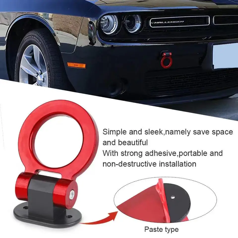 ABS Car Styling Trailer Hooks Sticker Decoration Car Auto Rear Front Trailer Simulation Racing Ring Vehicle Towing Hook