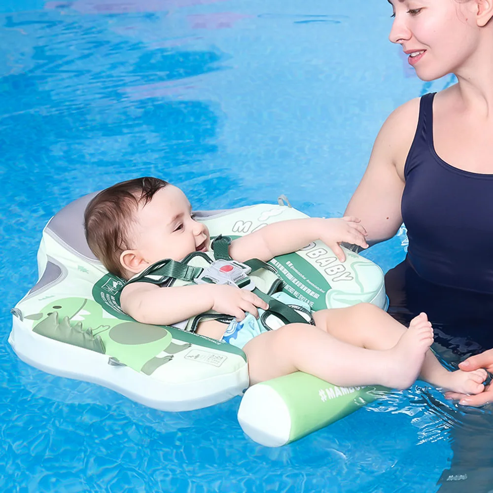 Mambobaby flutuador de natação para bebês, não inflável, anel flutuante para piscina, à prova d'água, com dossel solar para 3 a 24 anos