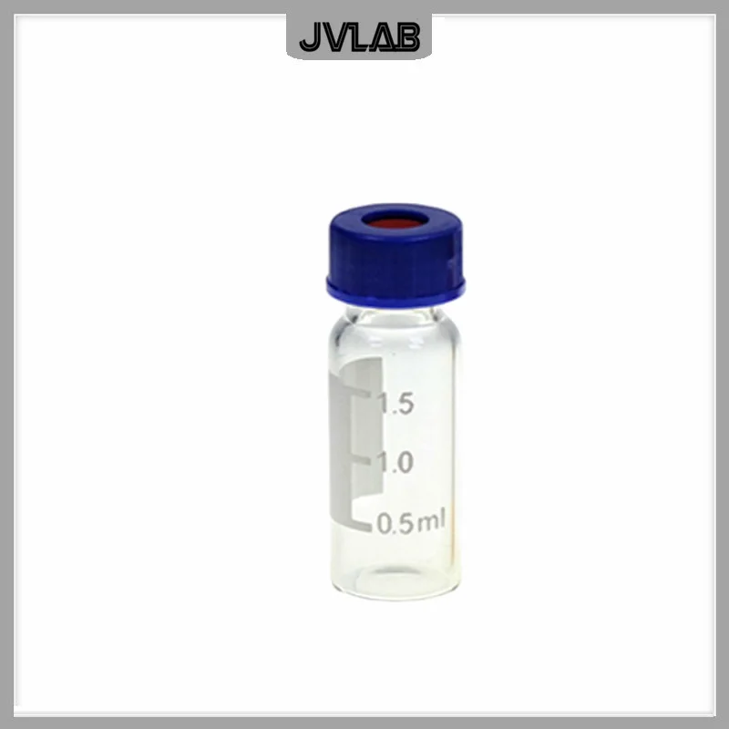 Chromatography Vial Wide-Mouthed Vial with Pre-cutt Septa and Cap 9mm Clear Sample Vials 1.5ml PTFE/Silicone Septa 100 PCS