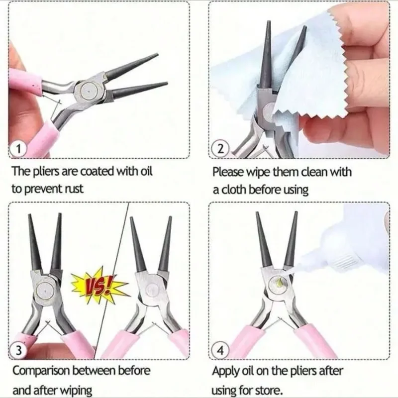 Mini Needle Nose Pliers DIY Jewelry Making Wire Looping Bent Shaping Precision Compact Durable Hand Craft Tool