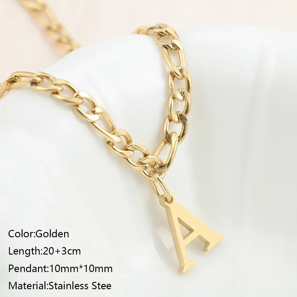 Style Fashion Stainless Steel Anklets Golden  Initial Anklet Ladies Girls Summer Glamour Barefoot Leg Chain Foot girlfriend gift