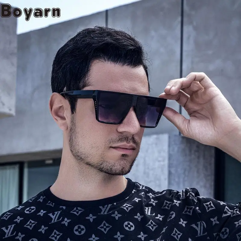 Boyarn Steampunk Fashion Square Mesh Frame Sunglasses Women's Uv Cross Border Large Frame Sunglasses Men's Fashion Glasses